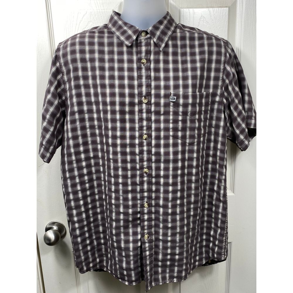 The North Face Men's Plaid Short Sleeve Button Down Shirt Outdoor Hiking L/G‎